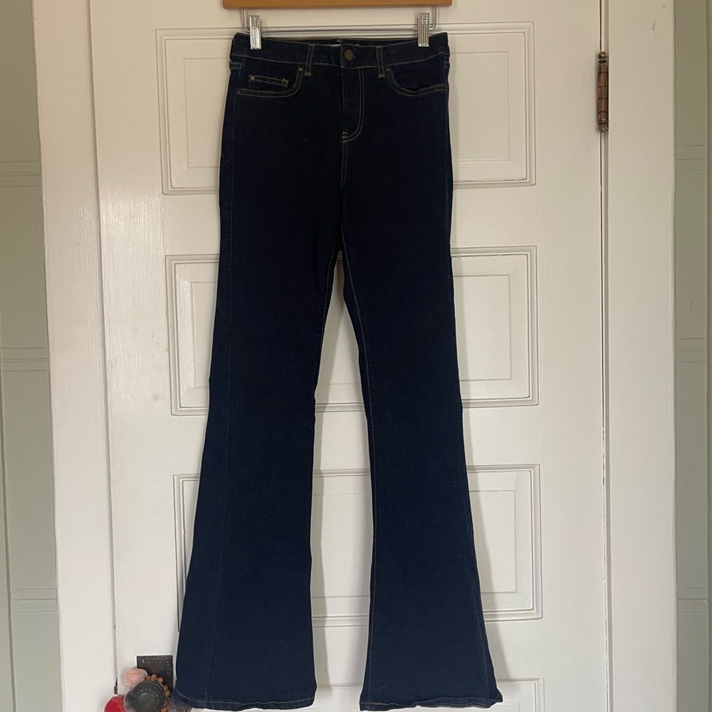 Like New Topshop Blue Tally Flare Wide Leg Jeans